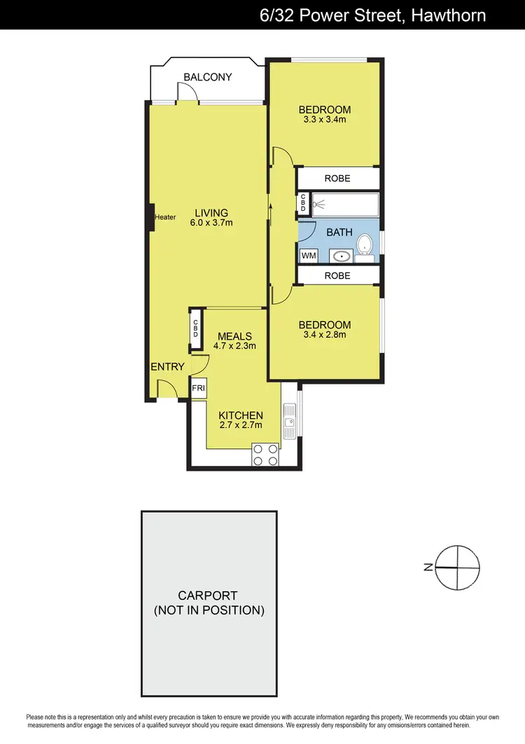 Floorplan of Homely apartment listing, 6/32 Power Street, Hawthorn VIC 3122