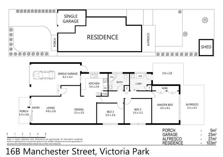 Floorplan of Homely semi-detached listing, 16B Manchester Street, Victoria Park WA 6100