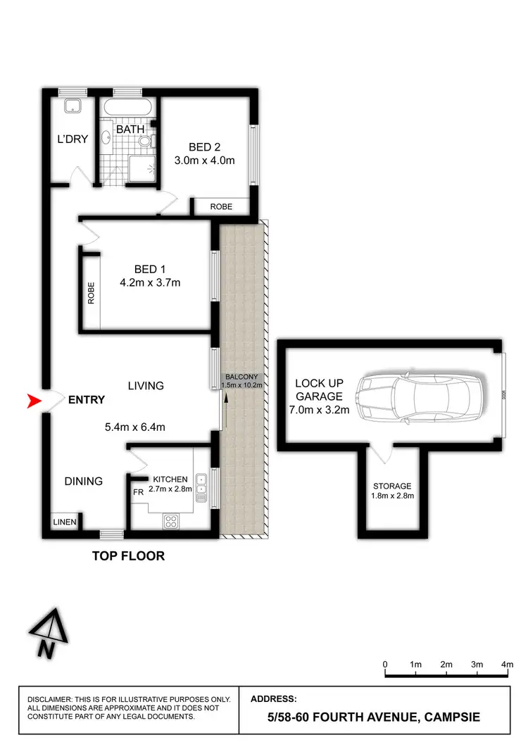 Floorplan of Homely apartment listing, 5/58-60 Fourth Avenue, Campsie NSW 2194