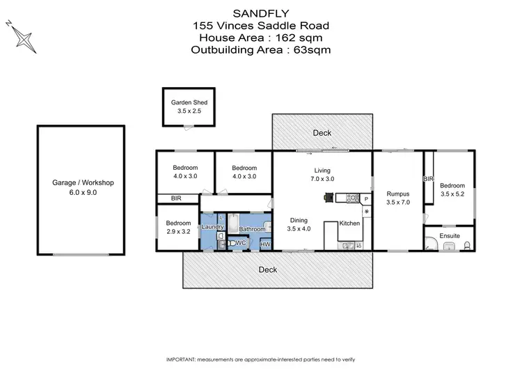 Floorplan of Homely house listing, 155 Vinces Saddle Road, Sandfly TAS 7150