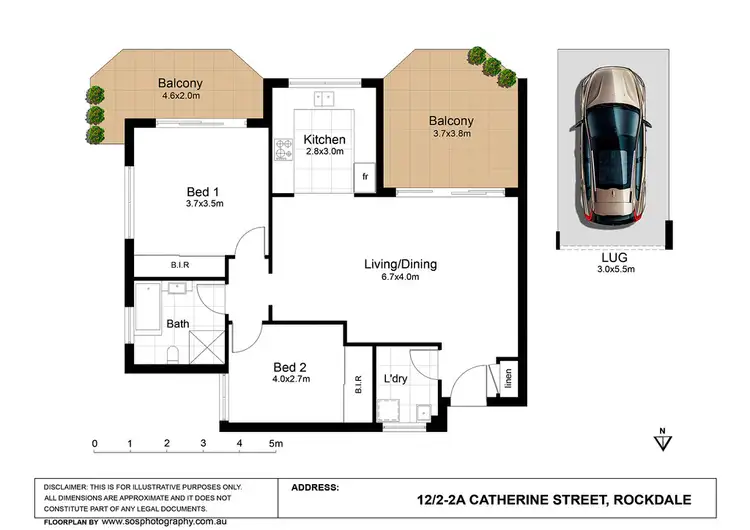 Floorplan of Homely unit listing, 12/2a Catherine Street, Rockdale NSW 2216