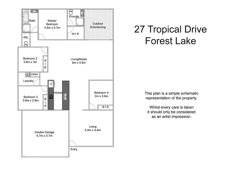 Floorplan of Homely house listing, 27 Tropical Drive, Forest Lake QLD 4078