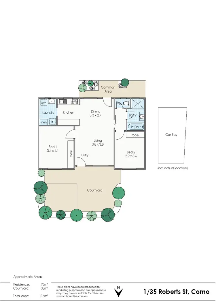 Floorplan of Homely unit listing, 1/35 Robert Street, Como WA 6152