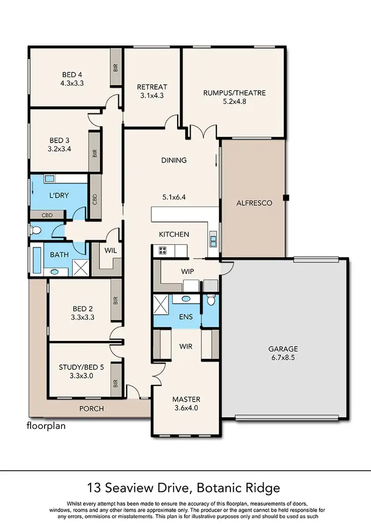 Floorplan of Homely house listing, 13 Seaview Drive, Botanic Ridge VIC 3977