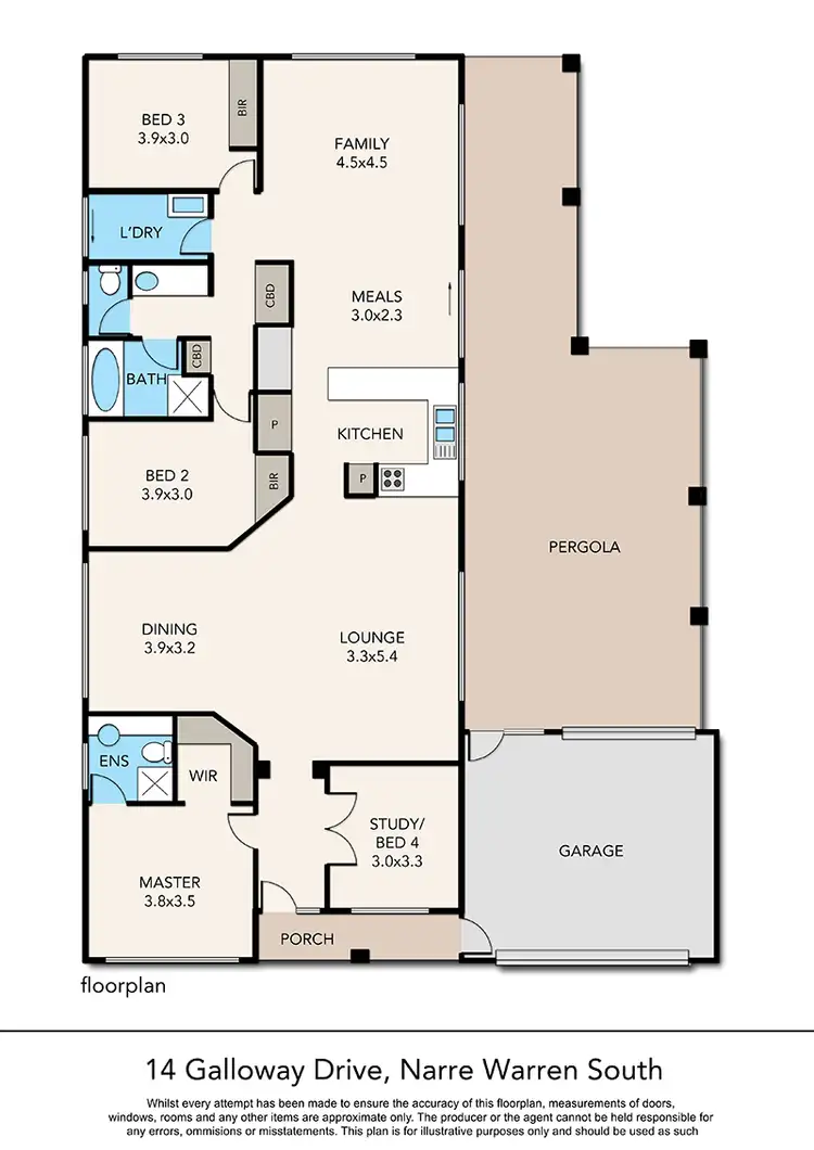 Floorplan of Homely house listing, 14 Galloway Drive, Narre Warren South VIC 3805