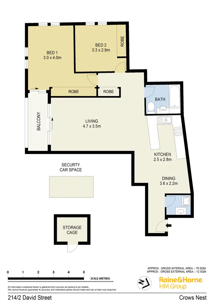 Floorplan of Homely apartment listing, 214/2 David Street, Crows Nest NSW 2065