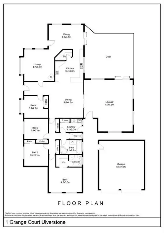 Floorplan of Homely house listing, 1 Grange Court, West Ulverstone TAS 7315