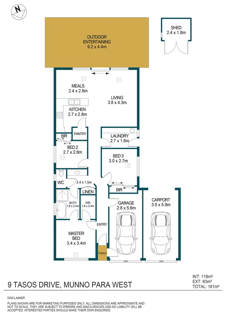 Floorplan of Homely house listing, 9 Tasos Drive, Munno Para West SA 5115
