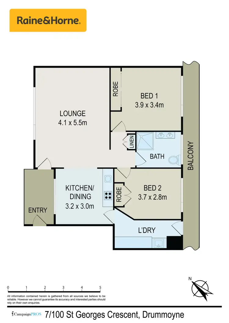 Floorplan of Homely apartment listing, 7/100 St Georges Crescent, Drummoyne NSW 2047