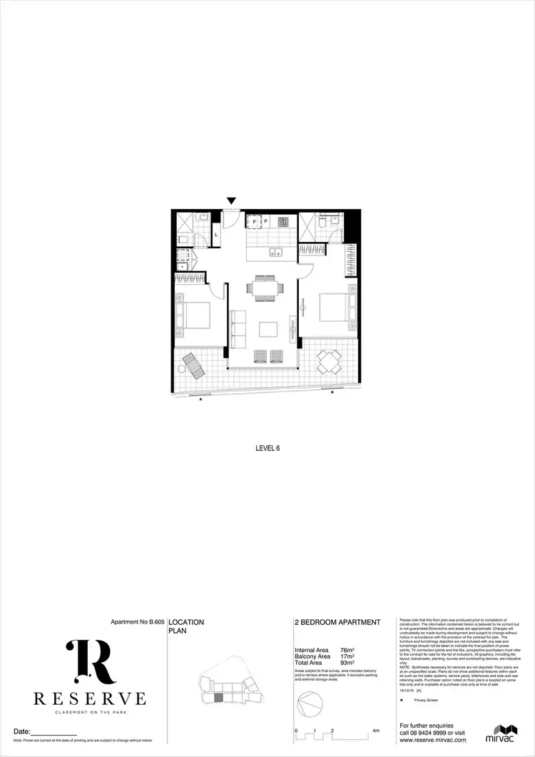Floorplan of Homely apartment listing, 605/2 Tiger Way, Claremont WA 6010