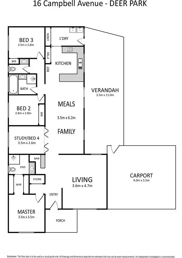 Floorplan of Homely house listing, 16 Campbell Avenue, Deer Park VIC 3023