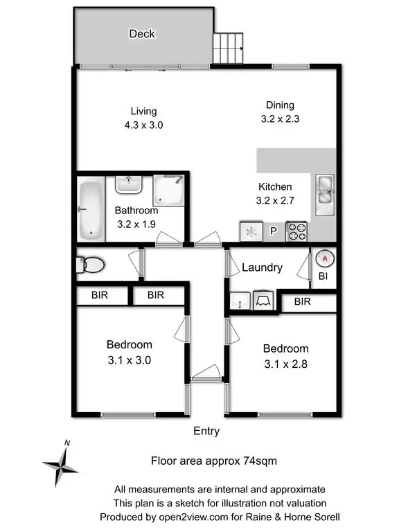Floorplan of Homely unit listing, Unit 2/5 Northsun Place, Midway Point TAS 7171