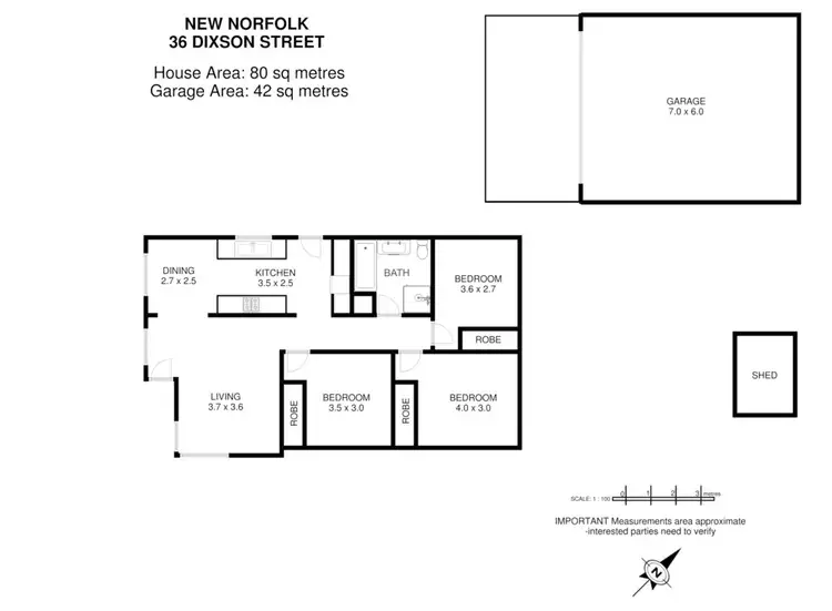 Floorplan of Homely house listing, 36 Dixon Street, New Norfolk TAS 7140