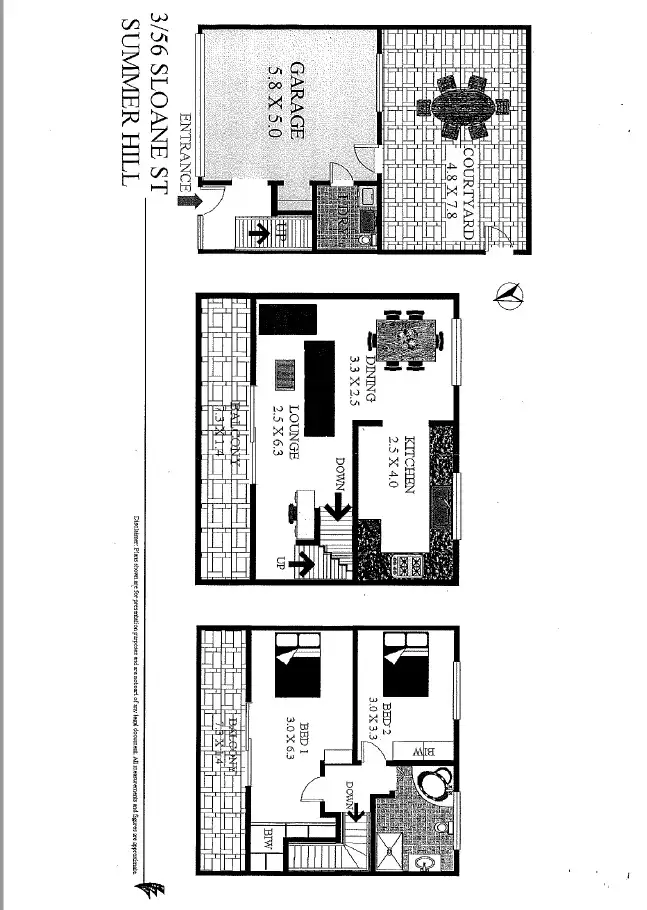 Floorplan of Homely townhouse listing, 3/56 Sloane Street, Summer Hill NSW 2130