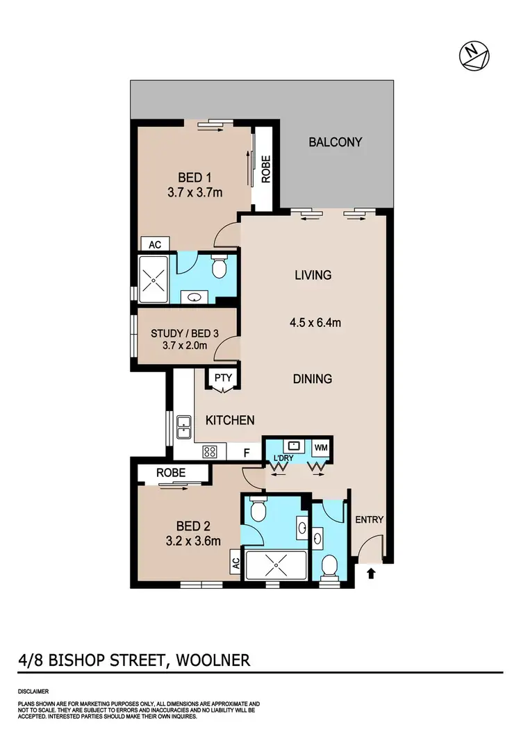 Floorplan of Homely unit listing, 8/4 Bishop Street, Woolner NT 820