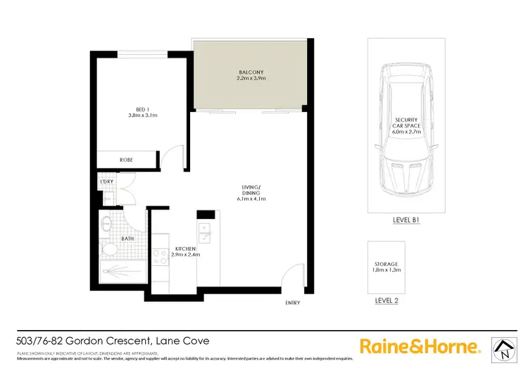 Floorplan of Homely apartment listing, 503/76-82 Gordon Crescent, Lane Cove NSW 2066