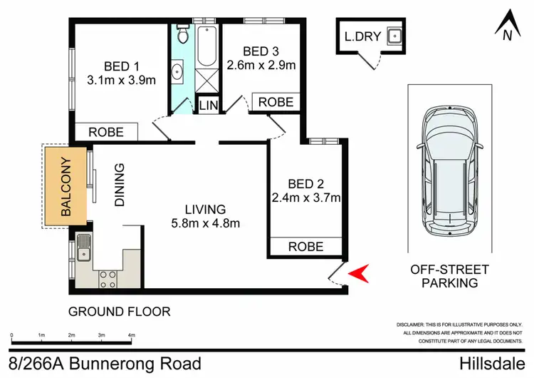 Floorplan of Homely unit listing, 8/266A Bunnerong Road, Hillsdale NSW 2036