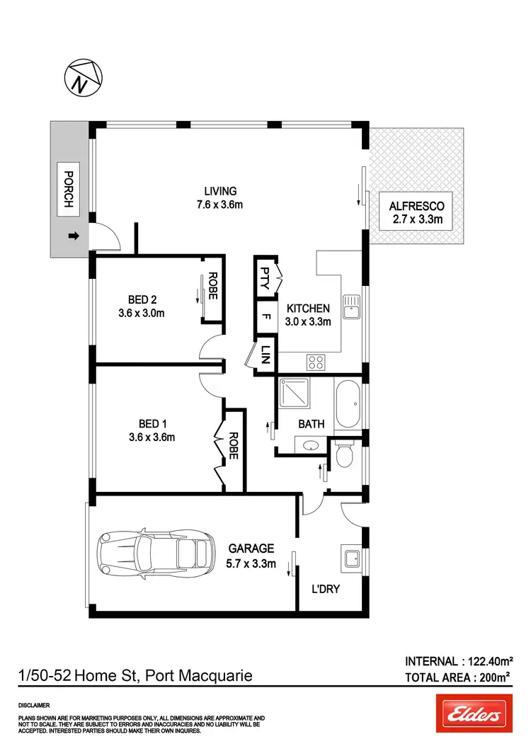Floorplan of Homely villa listing, 1/50-52 Home Street, Port Macquarie NSW 2444