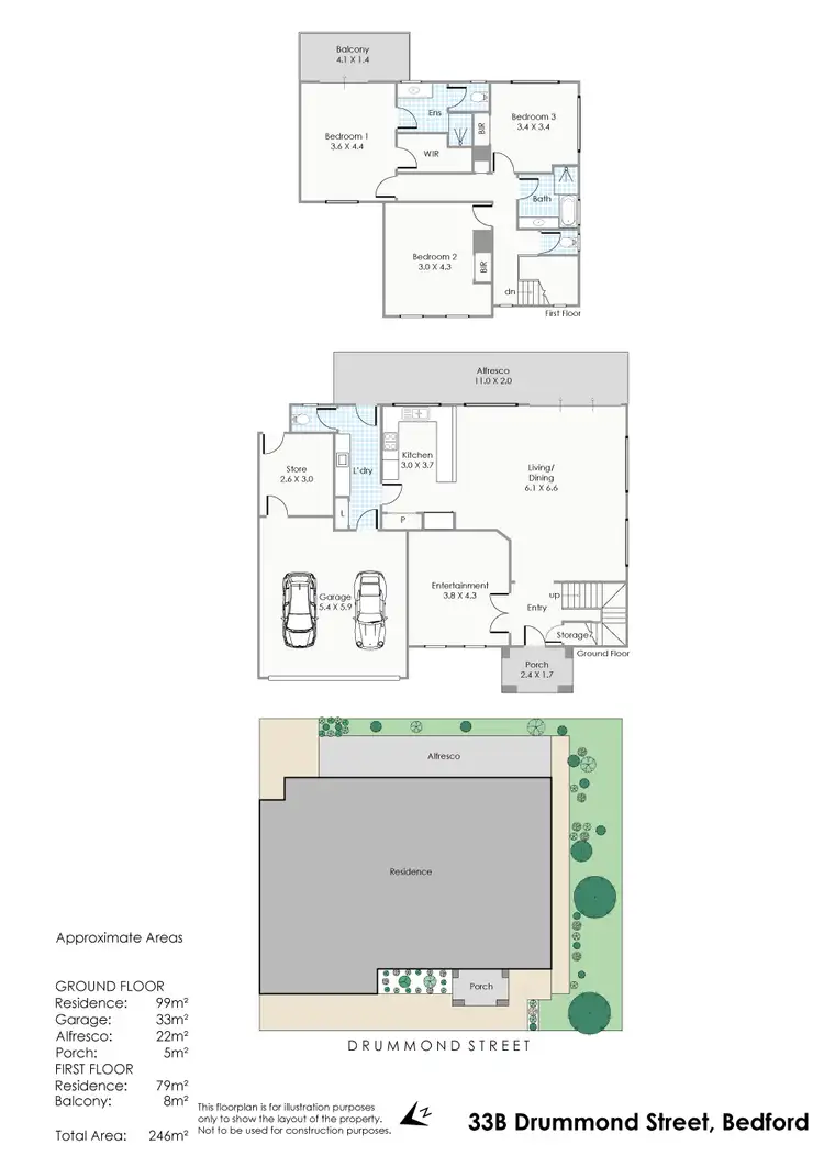 Floorplan of Homely townhouse listing, 33B Drummond Street, Bedford WA 6052