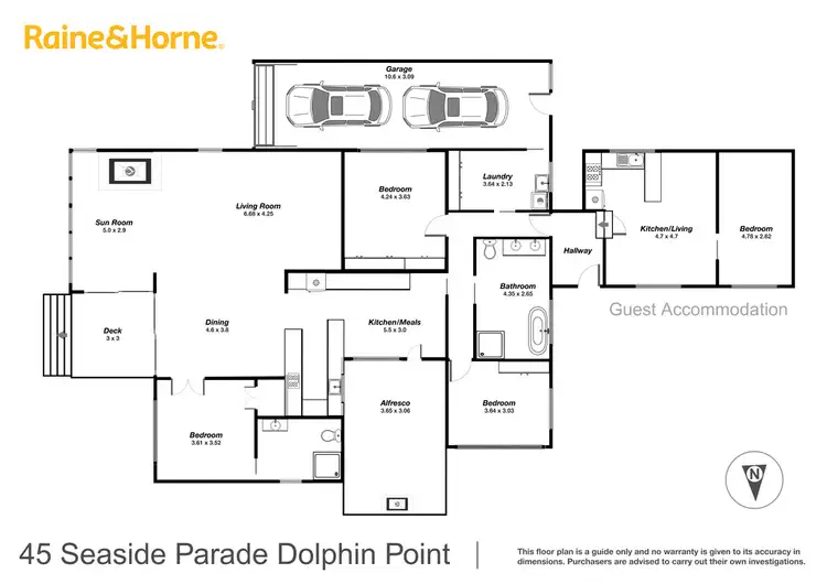 Floorplan of Homely house listing, 45 Seaside Parade, Dolphin Point NSW 2539