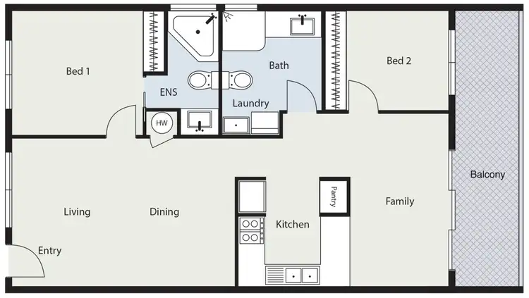 Floorplan of Homely unit listing, 40/1 Waddell Place, Curtin ACT 2605