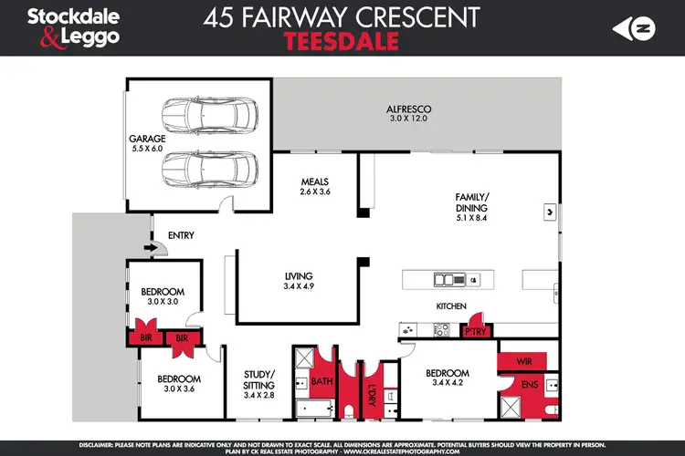 Floorplan of Homely house listing, 45 Fairway Crescent, Teesdale VIC 3328