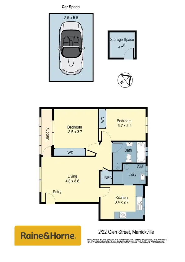 Floorplan of Homely apartment listing, 2/22 Glen Street, Marrickville NSW 2204