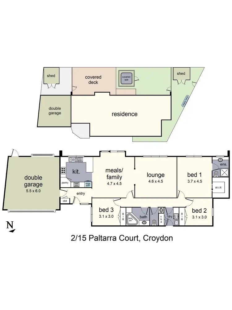 Floorplan of Homely townhouse listing, 2/15 Paltarra Court, Croydon VIC 3136
