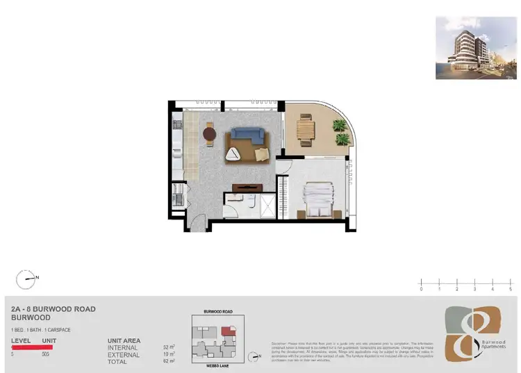 Floorplan of Homely apartment listing, 505/8 Burwood Road, Burwood NSW 2134