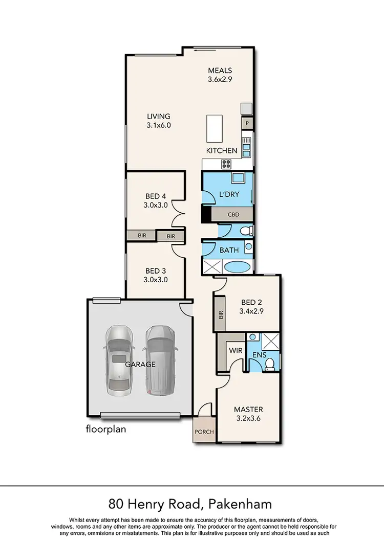 Floorplan of Homely house listing, 80 Henry Road, Pakenham VIC 3810