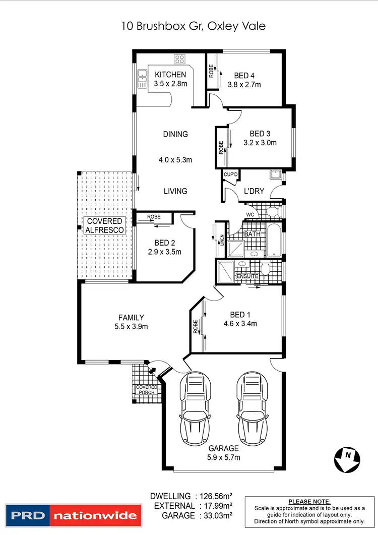 Floorplan of Homely house listing, 10 Brushbox Grove, Tamworth NSW 2340