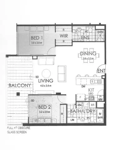 Floorplan of Homely apartment listing, 30/18 Plain Street, East Perth WA 6004