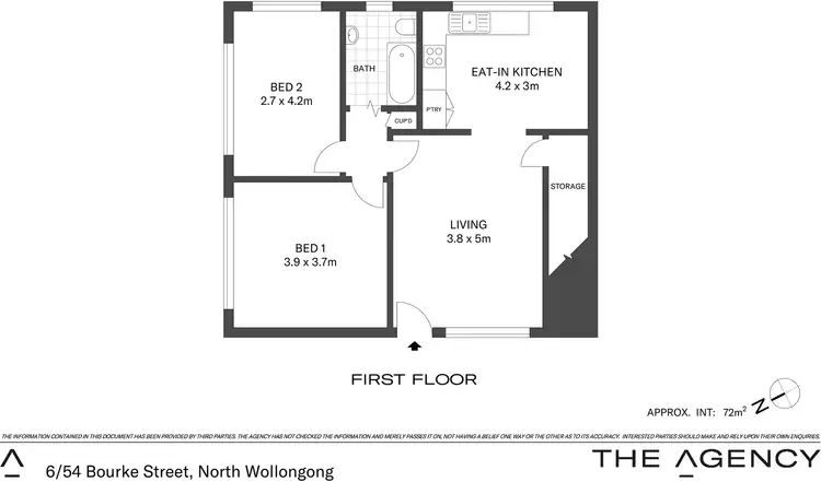 Floorplan of Homely apartment listing, 6/54 Bourke Street, North Wollongong NSW 2500