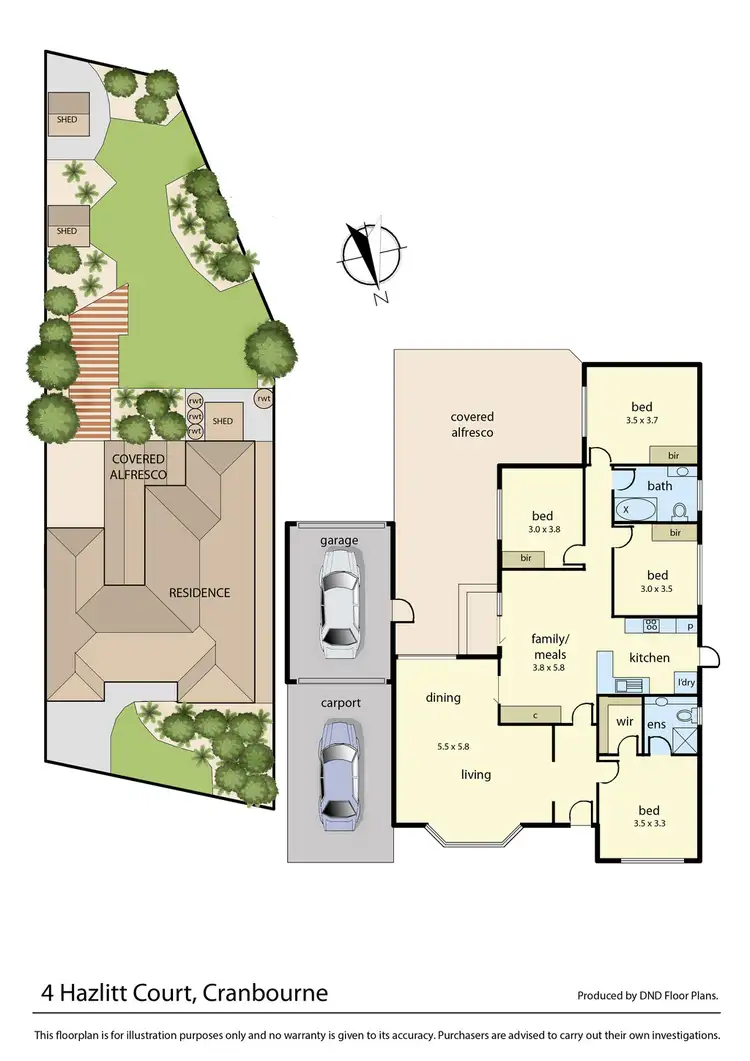 Floorplan of Homely house listing, 4 Hazlitt Court, Cranbourne VIC 3977