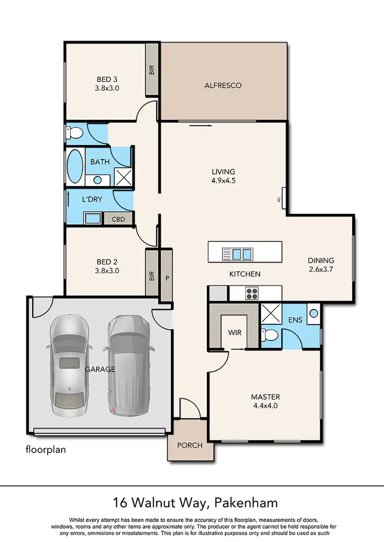Floorplan of Homely house listing, 16 Walnut Way, Pakenham VIC 3810