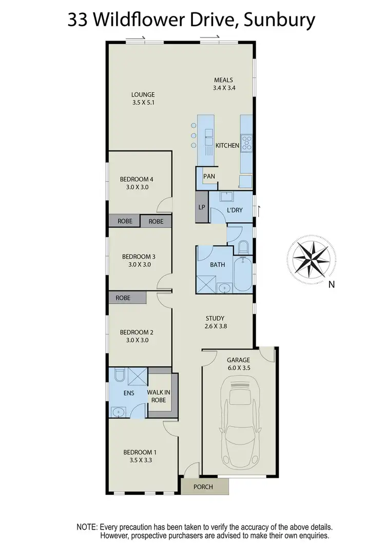 Floorplan of Homely house listing, 33 Wildflower Drive, Sunbury VIC 3429