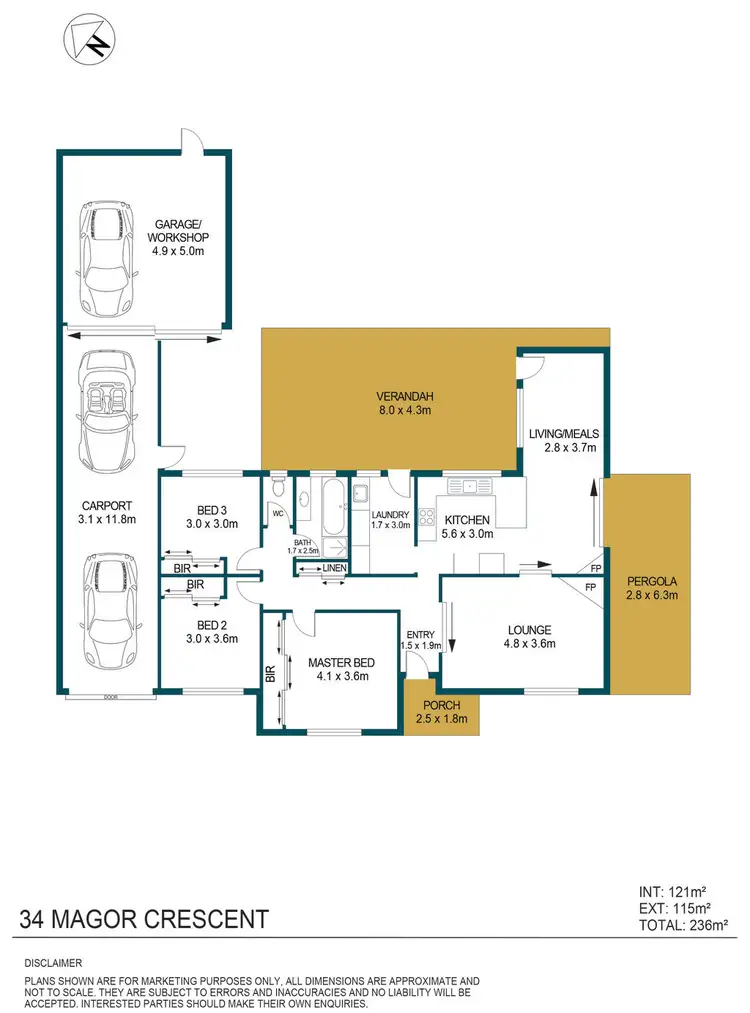 Floorplan of Homely house listing, 34 Magor Crescent, Salisbury SA 5108