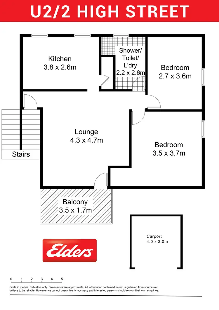 Floorplan of Homely unit listing, 2/2 High Street, Launceston TAS 7250