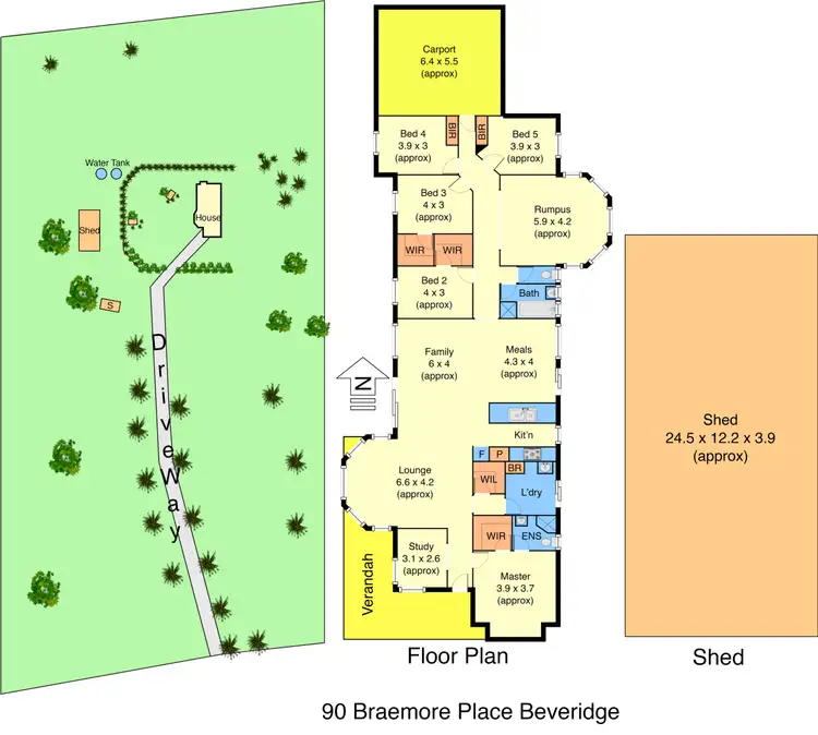 Floorplan of Homely rural property listing, 90 Braemore Place, Beveridge VIC 3753
