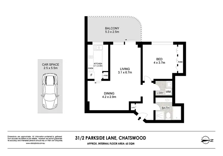 Floorplan of Homely apartment listing, 31/2 Parkside Lane, Chatswood NSW 2067
