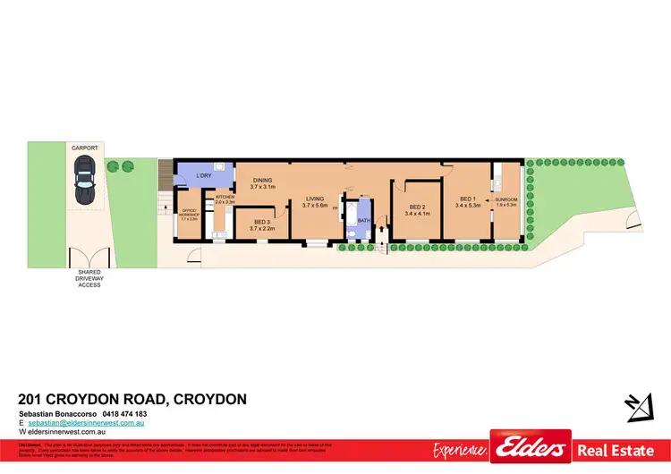 Floorplan of Homely semi-detached listing, 201 Croydon Road, Croydon NSW 2132