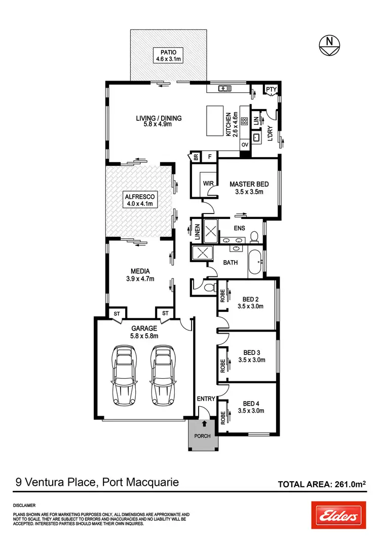 Floorplan of Homely house listing, 9 Ventura Place, Port Macquarie NSW 2444
