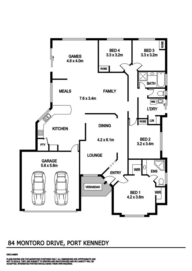 Floorplan of Homely house listing, 84 Montoro Drive, Port Kennedy WA 6172