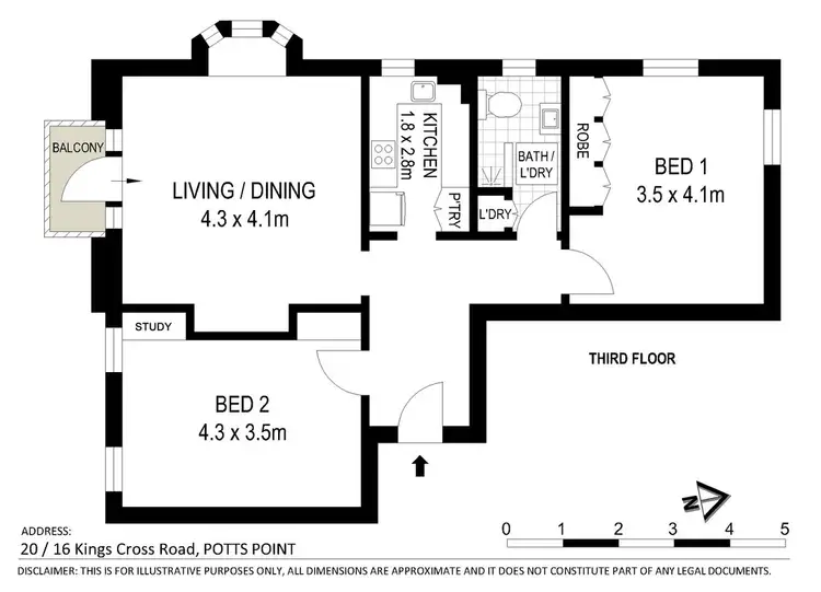 Floorplan of Homely apartment listing, 20/16 Kings Cross Road, Potts Point NSW 2011