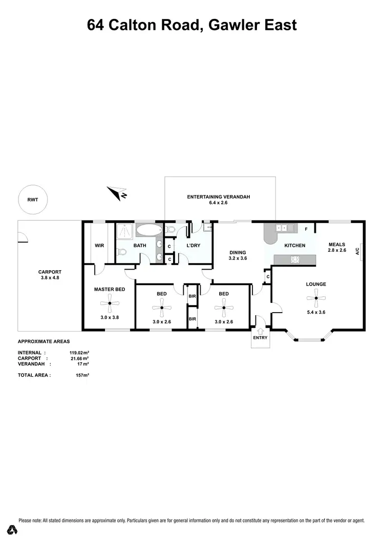 Floorplan of Homely house listing, 64 Calton Road, Gawler East SA 5118