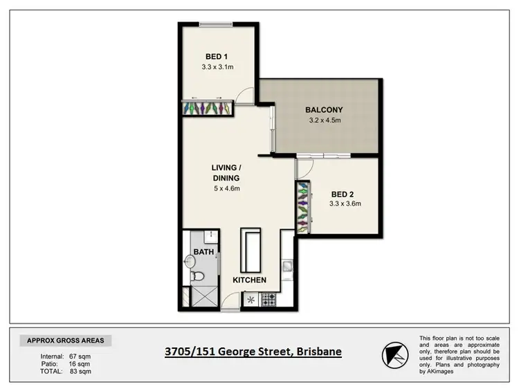 Floorplan of Homely apartment listing, 3705/151 George Street, Brisbane City QLD 4000