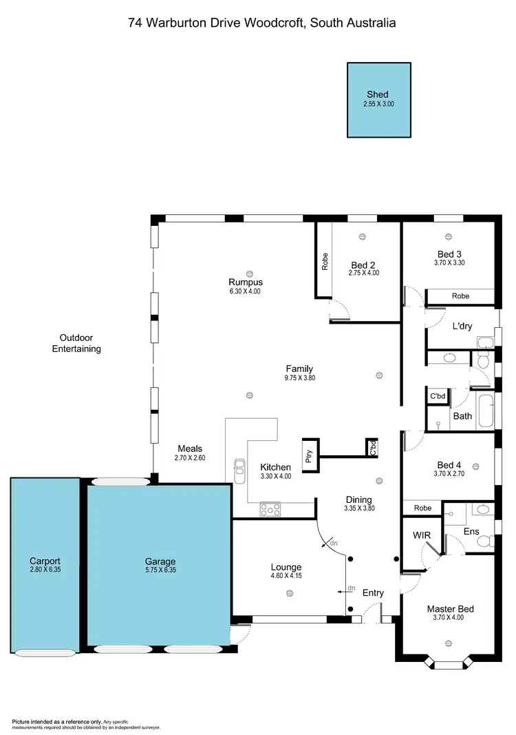 Floorplan of Homely house listing, 74 Warburton Drive, Woodcroft SA 5162