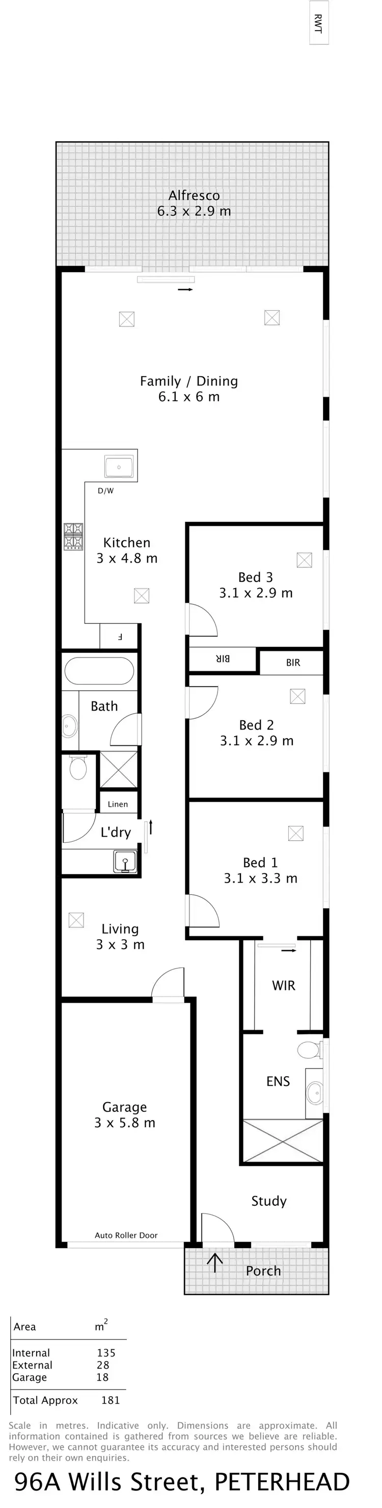 Floorplan of Homely house listing, 96 Wills Street, Peterhead SA 5016