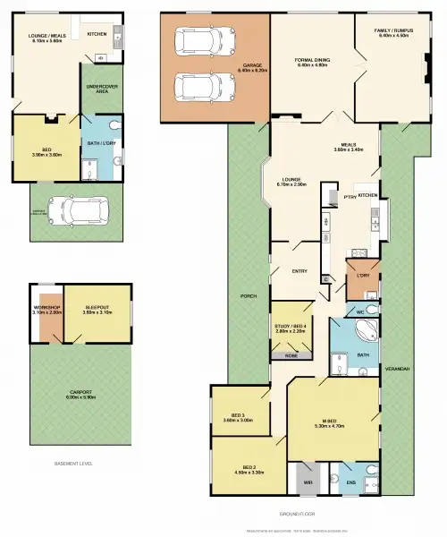 Floorplan of Homely rural property listing, 468 Warnock Road, Swanpool VIC 3673