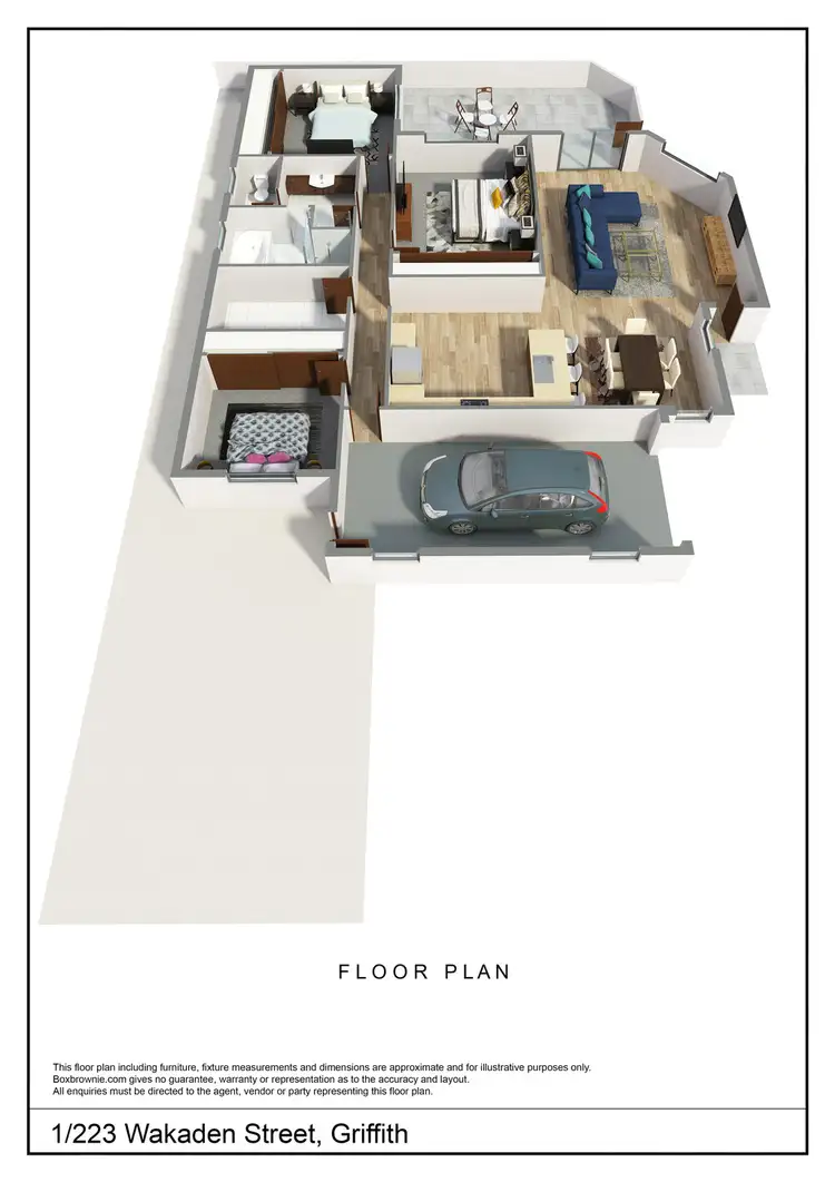 Floorplan of Homely unit listing, 1/223 Wakaden Street, Griffith NSW 2680